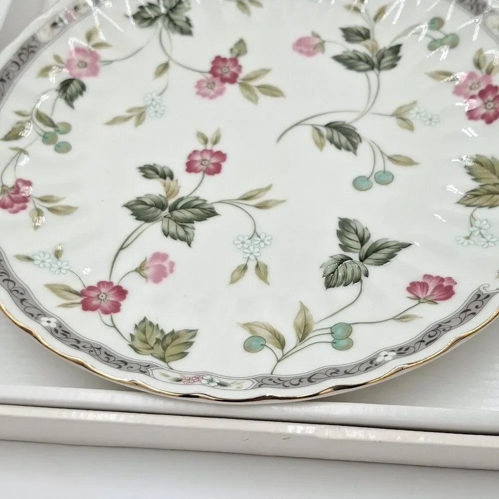 Andrea by Sadek Garden Splendor Cake Plate / Server Serving Set Porcelain 10.5